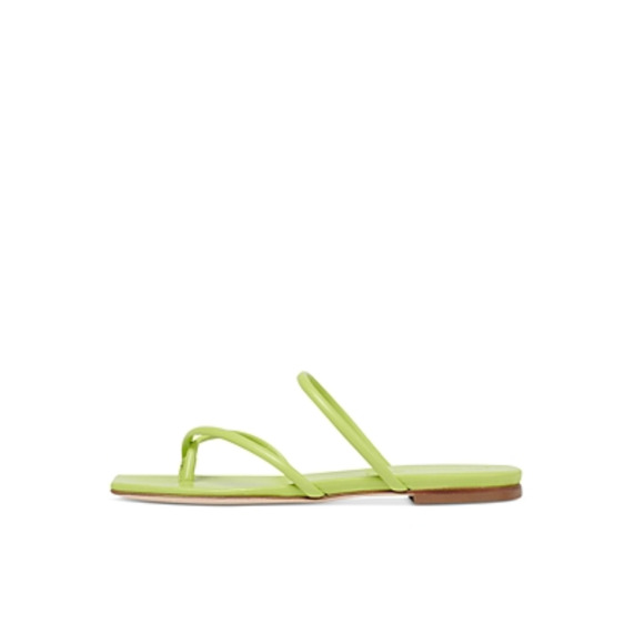 Aeyde Shoes - Aeyde Mina Hazelnut Leather Slide Sandals Apple Size 39EU / 9US 240310